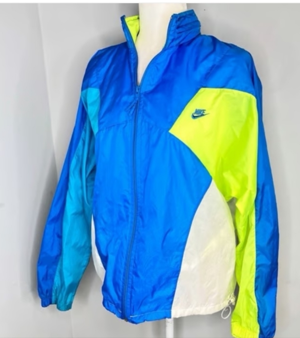 Nike Blue and Green Windbreaker Jacket